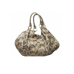 TALBOT's Leather Snakeskin Print Hobo Bag Taupe Gr